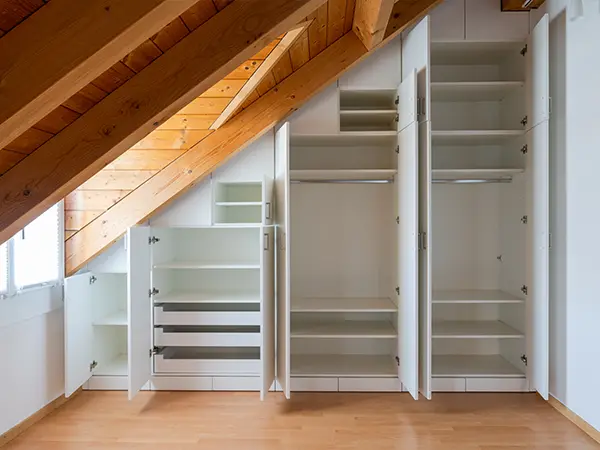 Closet in a second story room