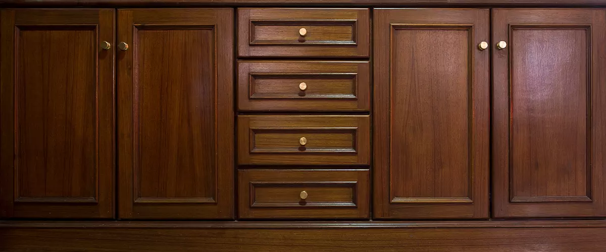 vintage wooden kitchen cabinet, front kitchen wooden frame cabinet door and drawers
